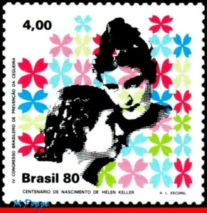 1706 BRAZIL 1980 PREVENTING BLINDNESS, HEALTH, HELEN KELLER, FAMOUS PEOPLE, MNH - Picture 1 of 2
