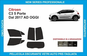 pellicole oscuranti vetri  citroen c3 5 porte dal 2017 kit completo - Bild 1 von 1