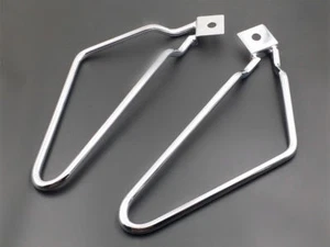 Chrome Saddlebag Support Bar Mount Bracket For Harley Sportster XL883N Dyna FXDF - Picture 1 of 9