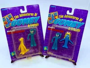 Set of 2 Gumby & Friends Miniature Superflexibles Gumby, Prickle, Goo 1995 NEW - Picture 1 of 7