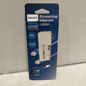 Philips Elite Cat6 Streaming Internet Cable 3ft Ethernet Blue SWN7115A Open Box - Picture 1 of 2