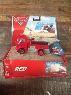 Pixar Cars RED Fire Engine Rescue Truck Wheel Action Drivers NEW DMGD PKGNG - Image 1 of 3