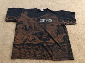 Vintage Country & Western American All Over Pint Double Sized T-shirt Size XL - Picture 1 of 7