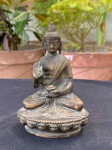Ancient Rare Hand Crafted Brass Goddess Buddha Figurine Miniature Statue - Picture 1 of 11