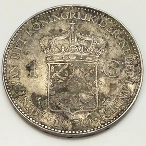 1930 Netherlands One 1 Gulden KM# 161.1 Circulated Coin D960 - Picture 1 of 4