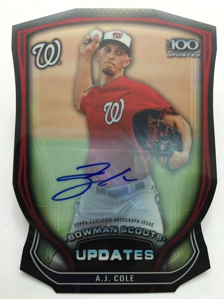 A.J. Cole AUTO TOP 100 Die Cut Refractor 2015 Bowman Chrome Scouts Update AJ - Image 1 of 1