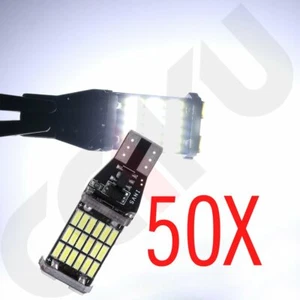 50x 45-SMD T15/T10 Error Free Super Bright White LED License Plate Light Bulb - Picture 1 of 12