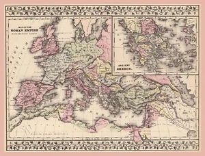 Wall Decor Poster.Interior home.Room art design.Roman Empire antique map.11604 - Picture 1 of 1