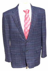 Hickey Freeman Sportcoat 44R Custom Plaid Check Luxury Blazer H Stockton - Picture 1 of 15