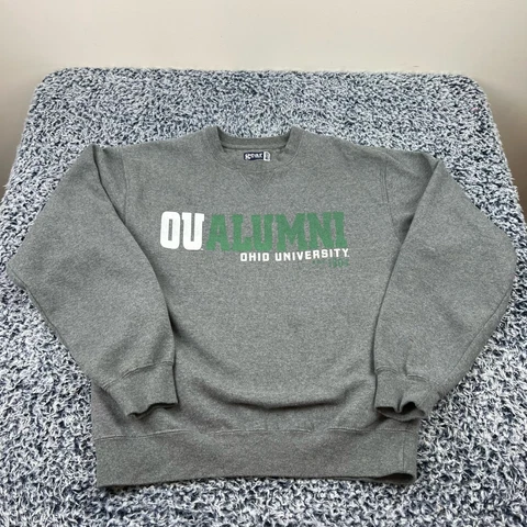 Ohio University Bobcats Alumni Sweatshirt Womens Small Gray Crew Neck NCAA Cover