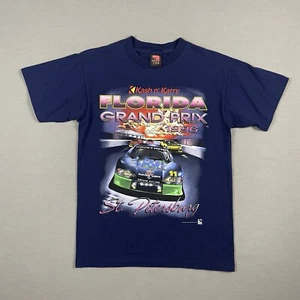 Camisa de carreras de colección años 90 para hombre azul medio 1996 Gran Premio puntada única ¡HECHA EN EE. UU.! - Imagen 1 de 12