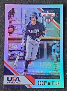 Bobby Witt Jr. 2020 logotipo del equipo Panini Stars & Stripes dorado/tarjeta de béisbol 25 #88 - Imagen 1 de 2