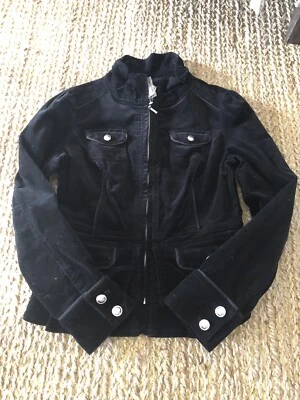 White House Black Market Women’s Jacket Black Corduroy Size 2 NWT MSRP $118.00 - Image 1 of 2