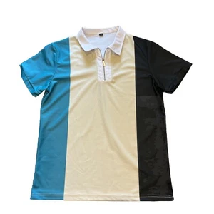 Cotton/polyester Men’s Zip Collar Shirt/polo Medium - Picture 1 of 5