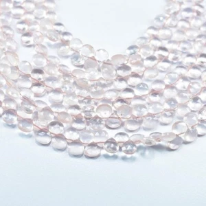 Natural Pink Rose Quartz Faceted Pear Heart Shape Briolette Gemstone Beads 10Pcs - Picture 1 of 12