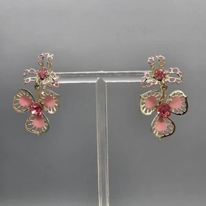 Vintage Flower Earrings Silver Tone Flower Articulated Screwback Lightweight - Imagen 1 de 10