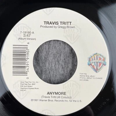 TRAVIS TRITT Anymore / It's All About To Change 45 Warner Bros. 7-19190 UNPLAYED Foto 1 de 4