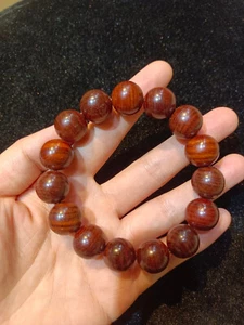 Pulsera de palo de rosa natural madera budista amuleto pulseras cuentas de oración 14,6-15 mm - Imagen 1 de 6