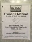 Cub Cadet 42 Spring Trip Blade Owners Manual Model 302 Brand New