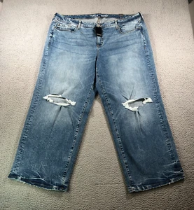 Torrid Jeans Womens 22R Blue Perfect Wide Leg Vintage Stretch Distressed Stretch - Picture 1 of 18