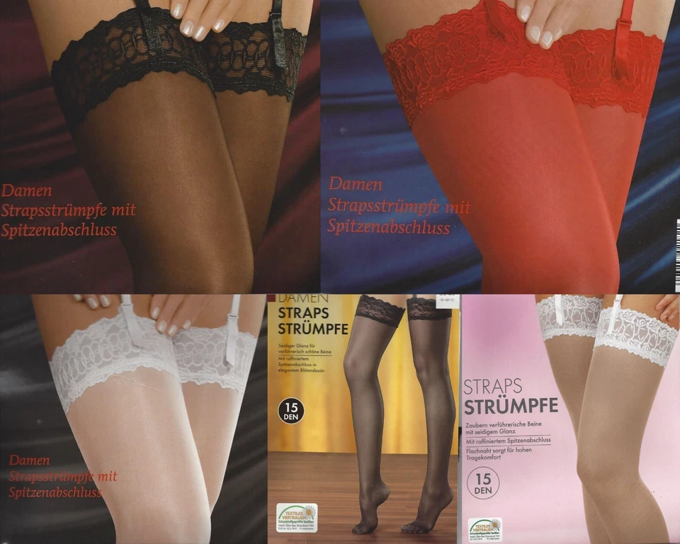 Strapsstrümpfe Straps Strümpfe halterlose Strümpfe 15 DEN Gr 35 37 38 40  NEU - Bild 1 von 1