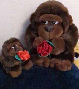  Gorilla Monkey Soft Toy Stuffed Animal Plush cuddly Teddy Vintage x2