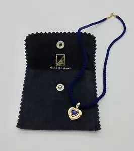 Vintage Van Cleef & Arpels Lapis Lazuli Heart Pendant 18k Yellow Gold Necklace - Picture 1 of 10