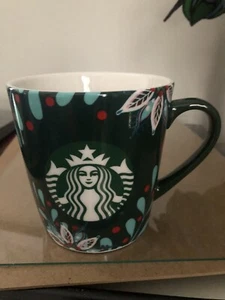 Starbucks 2020 Coffee Mug Siren Logo Green Floral Pattern 2020 18 oz - Picture 1 of 3
