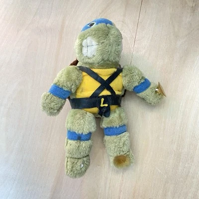 VTG 1989 Teenage Mutant Ninja Turtles Leonardo Plush Stuffed Toy Playmates 9" - Image 1 of 4