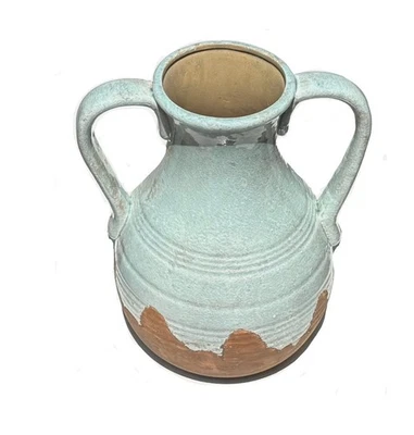 Jarrón de cerámica Melrose International antiguo griego Pelike azul 15" de alto Foto 1 de 4