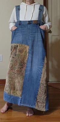 Maxi Vestido/Falda Boho Denim Reciclado Talla M/XL Foto 1 de 4