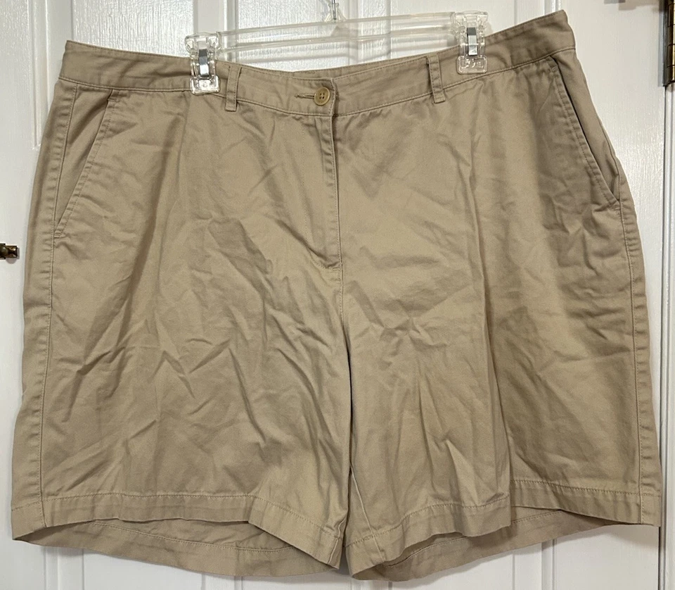 Lauren Ralph Lauren Shorts Womens Size 18W Khaki High Waist Cotton Chino - Image 1 of 4