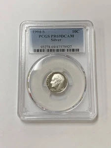 Moneda de diez centavos de plata Roosevelt 1994-S graduación profesional PR-69 DCAM  - Imagen 1 de 2