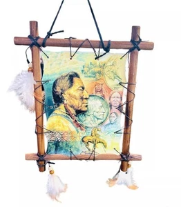 Indianer-Holzrahmen Leinwand/Traumfänger (7,5" x 7,5") - Bild 1 von 1