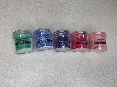 NEW Ranger Embossing Powder Lot of 5 - Turquoise, Cactus Flower, Lime Green - Image 1 of 4