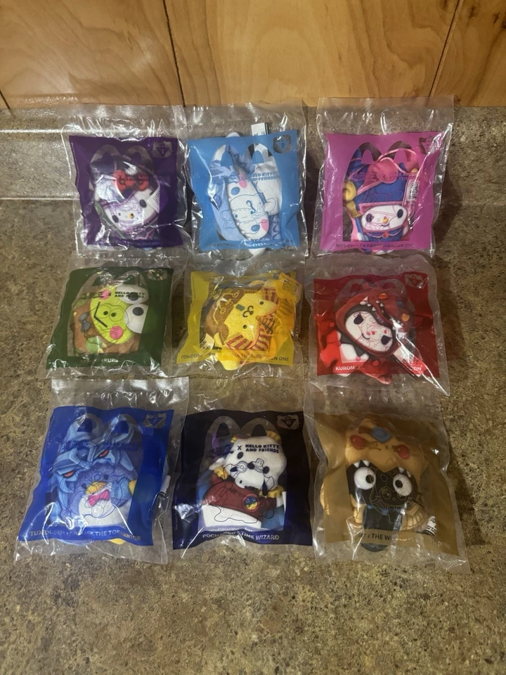 Juego completo de juguetes de peluche Happy Meal McDonald's Hello Kitty Yu-Gi-Oh 2024 Foto 1 de 1