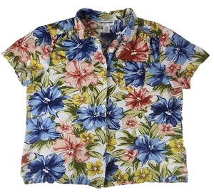 Camisa de campamento floral vintage para mujer talla XL senderismo vacaciones tropicales todos los días - Imagen 1 de 8