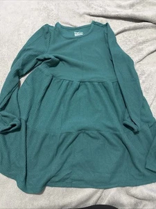 Cat And Jack Dark Green Girls Dress Size Large 10/12 Knit - Picture 1 of 3
