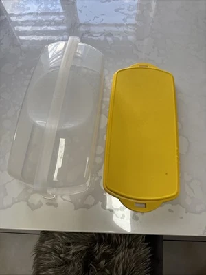Tupperware Königskuchenbehälter Kastenkuchen transparent Gelb - Bild 1 von 4