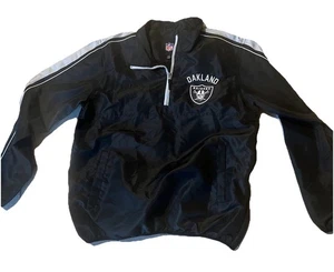 Vintage 90's Oakland Raiders Las Vegas NFL Pullover Starter Jacket Side Zipper - Picture 1 of 9