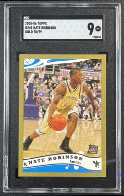 NATE ROBINSON SGC 9 2005-06 TOPPS #241 ROOKIE GOLD KNICKS RC 78/99 - Image 1 of 2