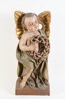 C51V02- Holz Figur Engel mit Dornenkrone geschnitzt und gefasst