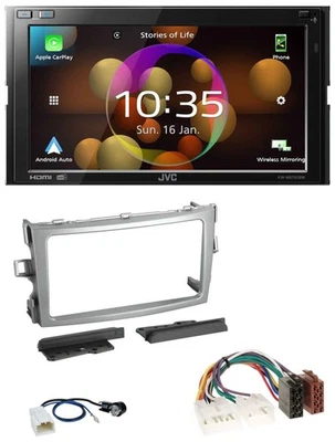JVC DAB MP3 2DIN Bluetooth USB Autoradio für Toyota Verso 2009-2018 silber - Bild 1 von 4
