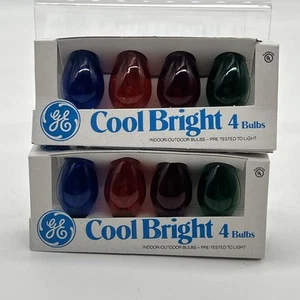 8 GE Cool Bright C7 Christmas Replacement Light Bulbs Multi Color NOS USA Made - Picture 1 of 2