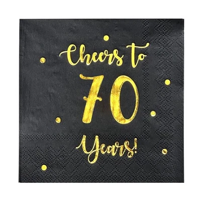 Коктейльные салфетки Cheers to 70 Years | Украшения для мужчин на день рождения Happy 70th... - Изображение 1 из 4
