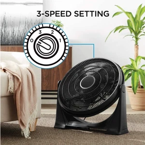 Black 20 Inch (51 cm) Powerful Cooling High Velocity Floor or Wall Mountable Fan - Picture 1 of 8