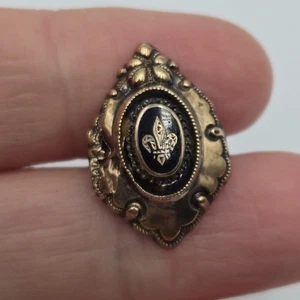 Vintage Antique 14K Yellow Gold Fleur De Lis Pin Brooch C Clasp - Picture 1 of 6