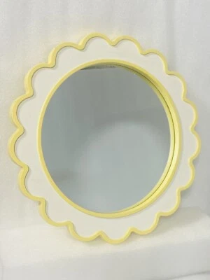 Hobby Lobby Mirror Wood Flower Yellow Decorative Wall See Pics For Wear 14” - Image 1 of 4
