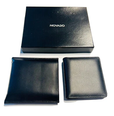 Mini álbum de fotos plegable de viaje de cuero negro Movado Foto 1 de 3