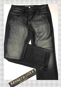 Kenneth Cole Select Herrenjeans Distressed 40x36 Dk Indigo Stiefel Bein 5 Taschen 3098 - Bild 1 von 7